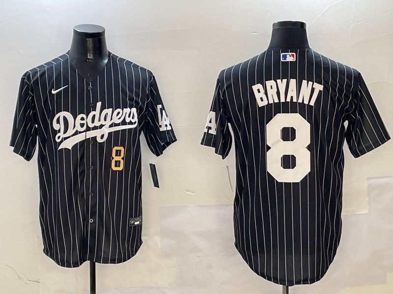 Men Los Angeles Dodgers #8 Bryant Black Stripe Jointly Name 2025 Nike MLB Jersey style 10->los angeles dodgers->MLB Jersey